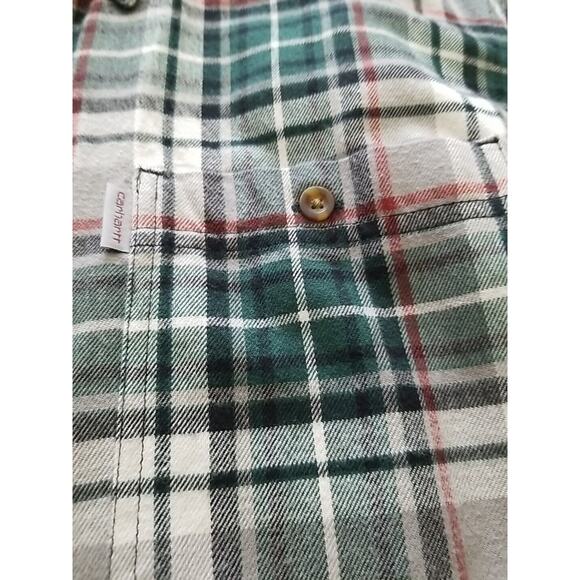 Mens L Carhartt Plaid Button Up Flannel Shirt Long Sleeve Relaxed Fit NWOT - Picture 7 of 10